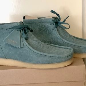 CLARKS ORIGINALS X END. COLLAB OXFORD FLOWERS WALLABEE BOOT UNISEX SIZE 42 Green